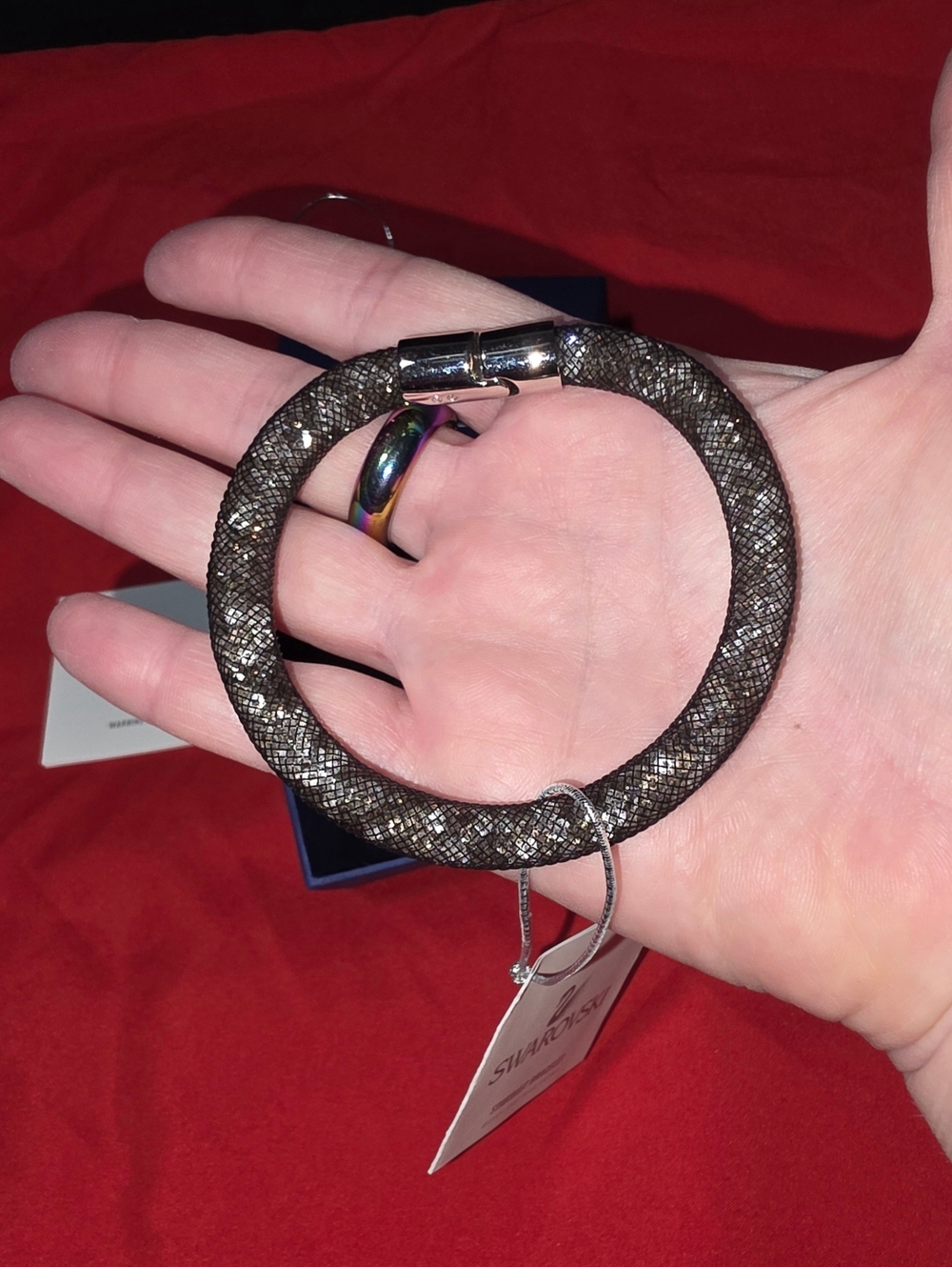 Swarovski Stardust Black Crystal Mesh Bracelet - Picture 2 of 5